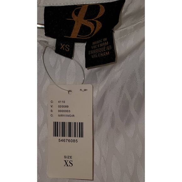 Anthropologie SB Sachim + Babi Ivory Drape Textured Sleeveless Blouse Size XS - Picture 7 of 10